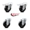 Service Caster 4 Inch Hard Rubber Wheel Swivel Bolt Hole Caster Set with 2 Total Lock Brake SCC SCC-BHTTL20S414-HRS-2-S-2 - alternate 1